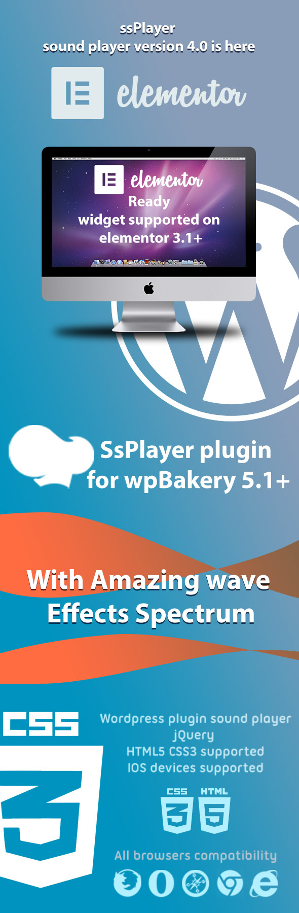 WordPress ssPlayer Sound Player Plugin For WpBakery and Elementor - 1